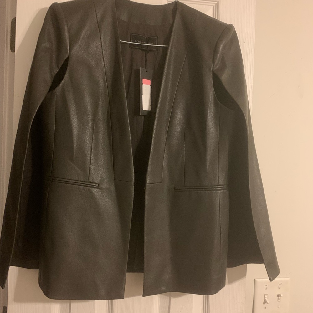 BCBG Leather Cape